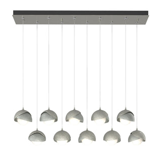 Hubbardton Forge - 131205-SKT-STND-85-82-GG0711 - Brooklyn 10-Light Double Shade Pendant - Brooklyn - Sterling