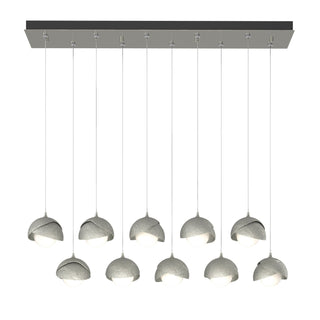Hubbardton Forge - 131205-SKT-STND-85-85-GG0711 - Brooklyn 10-Light Double Shade Pendant - Brooklyn - Sterling