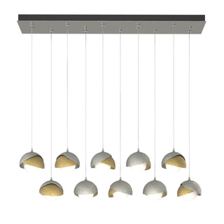 Hubbardton Forge - 131205-SKT-STND-85-86-GG0711 - Brooklyn 10-Light Double Shade Pendant - Brooklyn - Sterling