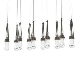 Hubbardton Forge - 131207-SKT-LONG-07-ZM0434 - Link 10-Light Clear Glass Pendant - Link - Dark Smoke