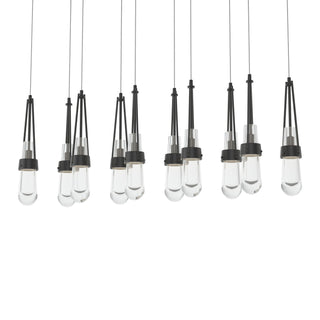 Hubbardton Forge - 131207-SKT-LONG-10-ZM0434 - Link 10-Light Clear Glass Pendant - Link - Black