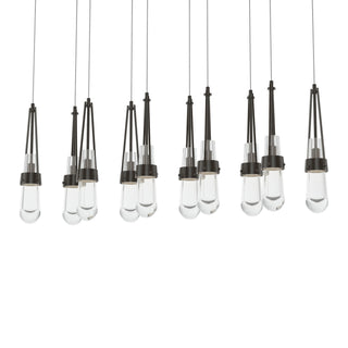 Hubbardton Forge - 131207-SKT-LONG-14-ZM0434 - Link 10-Light Clear Glass Pendant - Link - Oil Rubbed Bronze
