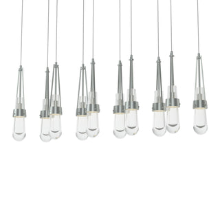 Hubbardton Forge - 131207-SKT-LONG-82-ZM0434 - Link 10-Light Clear Glass Pendant - Link - Vintage Platinum