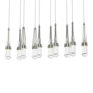 Hubbardton Forge - 131207-SKT-LONG-85-ZM0434 - Link 10-Light Clear Glass Pendant - Link - Sterling