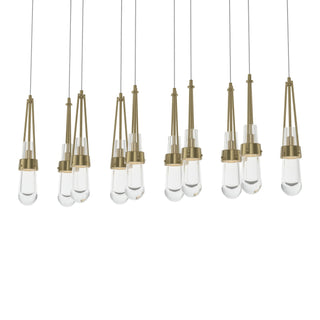 Hubbardton Forge - 131207-SKT-LONG-86-ZM0434 - Link 10-Light Clear Glass Pendant - Link - Modern Brass