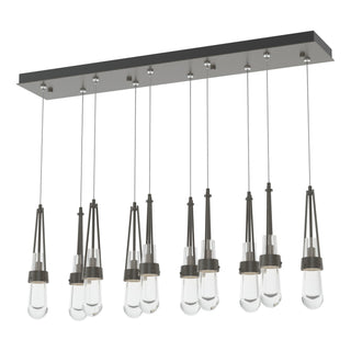 Hubbardton Forge - 131207-SKT-STND-07-ZM0434 - Link 10-Light Clear Glass Pendant - Link - Dark Smoke