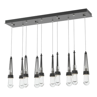 Hubbardton Forge - 131207-SKT-STND-10-ZM0434 - Link 10-Light Clear Glass Pendant - Link - Black