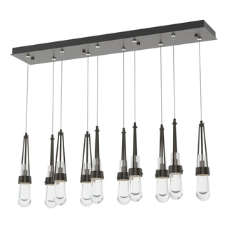 Hubbardton Forge - 131207-SKT-STND-14-ZM0434 - Link 10-Light Clear Glass Pendant - Link - Oil Rubbed Bronze