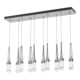 Hubbardton Forge - 131207-SKT-STND-82-ZM0434 - Link 10-Light Clear Glass Pendant - Link - Vintage Platinum