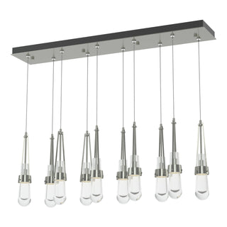 Hubbardton Forge - 131207-SKT-STND-85-ZM0434 - Link 10-Light Clear Glass Pendant - Link - Sterling