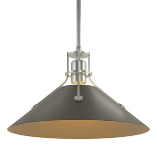 Hubbardton Forge - 134550-SKT-MULT-82-10 - Henry Medium Steel Shade Pendant - Henry - Vintage Platinum