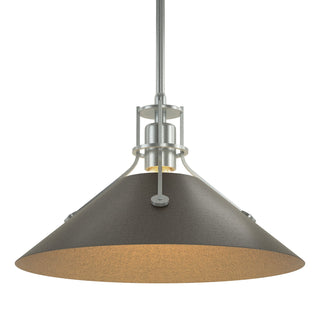 Hubbardton Forge - 134550-SKT-MULT-82-14 - Henry Medium Steel Shade Pendant - Henry - Vintage Platinum