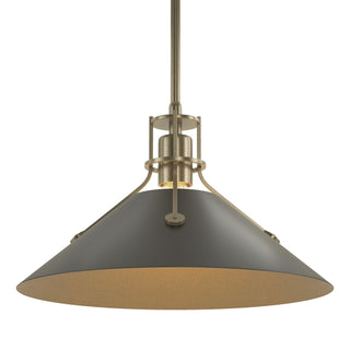 Hubbardton Forge - 134550-SKT-MULT-84-10 - Henry Medium Steel Shade Pendant - Henry - Soft Gold