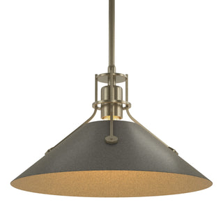 Hubbardton Forge - 134550-SKT-MULT-84-20 - Henry Medium Steel Shade Pendant - Henry - Soft Gold