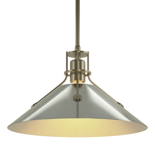 Hubbardton Forge - 134550-SKT-MULT-84-85 - Henry Medium Steel Shade Pendant - Henry - Soft Gold