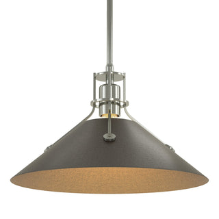 Hubbardton Forge - 134550-SKT-MULT-85-14 - Henry Medium Steel Shade Pendant - Henry - Sterling
