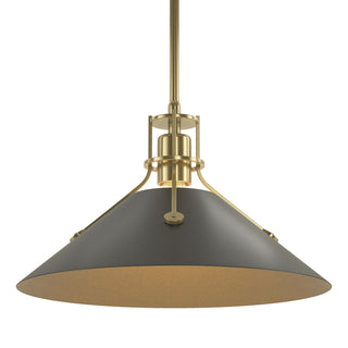 Hubbardton Forge - 134550-SKT-MULT-86-10 - Henry Medium Steel Shade Pendant - Henry - Modern Brass