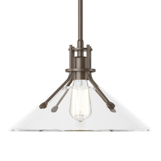 Hubbardton Forge - 134553-SKT-MULT-05-ZM0686 - Henry Medium Glass Shade Pendant - Henry - Bronze
