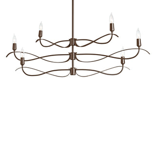 Hubbardton Forge - 136350-SKT-MULT-05 - Willow 6-Light Small Chandelier - Willow - Bronze