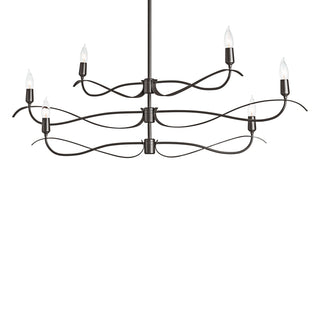 Hubbardton Forge - 136350-SKT-MULT-07 - Willow 6-Light Small Chandelier - Willow - Dark Smoke