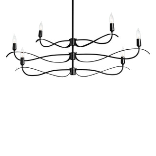 Hubbardton Forge - 136350-SKT-MULT-10 - Willow 6-Light Small Chandelier - Willow - Black
