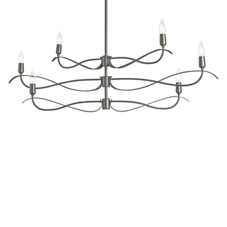 Hubbardton Forge - 136350-SKT-MULT-20 - Willow 6-Light Small Chandelier - Willow - Natural Iron