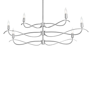 Hubbardton Forge - 136350-SKT-MULT-85 - Willow 6-Light Small Chandelier - Willow - Sterling