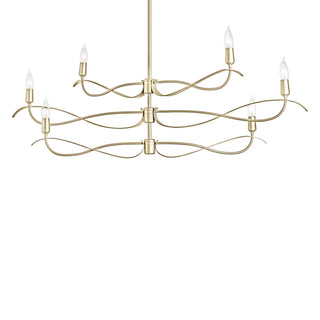 Hubbardton Forge - 136350-SKT-MULT-86 - Willow 6-Light Small Chandelier - Willow - Modern Brass