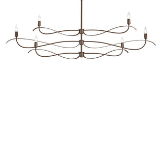 Hubbardton Forge - 136352-SKT-MULT-05 - Willow 6-Light Large Chandelier - Willow - Bronze