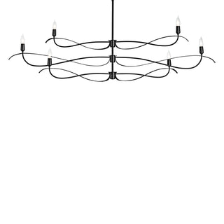 Hubbardton Forge - 136352-SKT-MULT-10 - Willow 6-Light Large Chandelier - Willow - Black