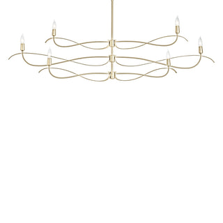 Hubbardton Forge - 136352-SKT-MULT-86 - Willow 6-Light Large Chandelier - Willow - Modern Brass