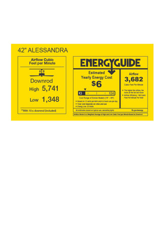 Alessandra 42" Ceiling Fan in Matte Black