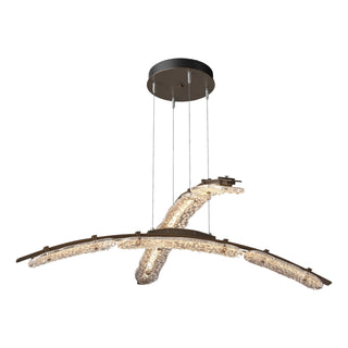 Hubbardton Forge - 137587-LED-STND-05-ZM0749 - Glissade Double Large LED Pendant - Glissade - Bronze