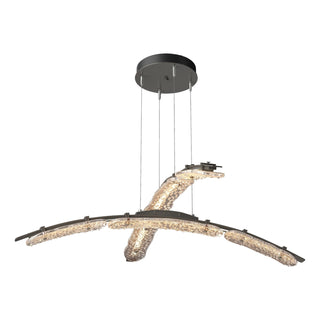 Hubbardton Forge - 137587-LED-STND-07-ZM0749 - Glissade Double Large LED Pendant - Glissade - Dark Smoke