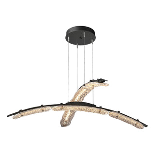 Hubbardton Forge - 137587-LED-STND-10-ZM0749 - Glissade Double Large LED Pendant - Glissade - Black