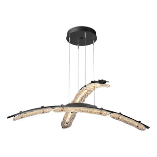 Hubbardton Forge - 137587-LED-STND-89-ZM0749 - Glissade Double Large LED Pendant - Glissade - Ink