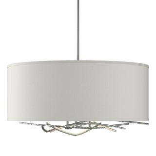 Hubbardton Forge - 137665-SKT-MULT-82-SE2201 - Brindille Drum Shade Pendant - Brindille - Vintage Platinum