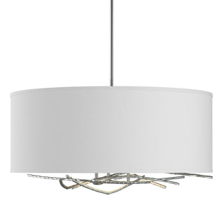 Hubbardton Forge - 137665-SKT-MULT-82-SF2201 - Brindille Drum Shade Pendant - Brindille - Vintage Platinum