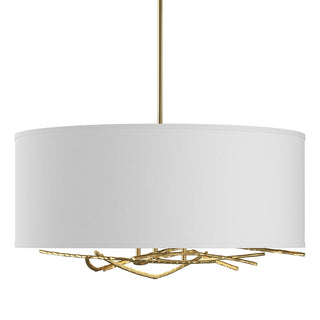 Hubbardton Forge - 137665-SKT-MULT-86-SF2201 - Brindille Drum Shade Pendant - Brindille - Modern Brass