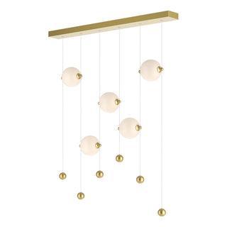 Hubbardton Forge - 139050-LED-STND-86-GG0668 - Abacus 5-Light LED Pendant - Abacus - Modern Brass