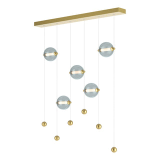 Hubbardton Forge - 139050-LED-STND-86-YL0668 - Abacus 5-Light LED Pendant - Abacus - Modern Brass
