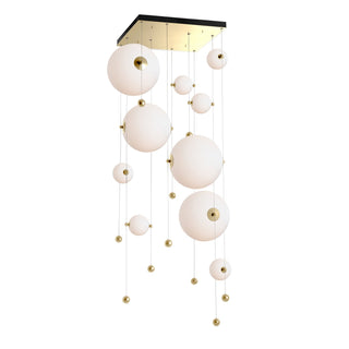 Hubbardton Forge - 139051-LED-STND-86-GG0694 - Abacus 10-Light Square LED Pendant - Abacus - Modern Brass