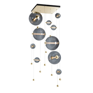 Hubbardton Forge - 139051-LED-STND-86-YL0694 - Abacus 10-Light Square LED Pendant - Abacus - Modern Brass