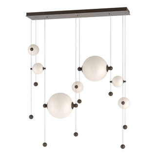 Hubbardton Forge - 139054-LED-STND-05-GG0694 - Abacus 7-Light Double Linear LED Pendant - Abacus - Bronze