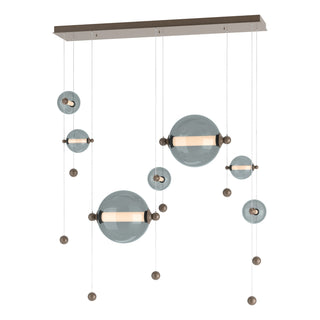 Hubbardton Forge - 139054-LED-STND-05-YL0694 - Abacus 7-Light Double Linear LED Pendant - Abacus - Bronze