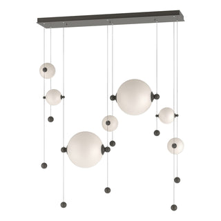 Hubbardton Forge - 139054-LED-STND-07-GG0694 - Abacus 7-Light Double Linear LED Pendant - Abacus - Dark Smoke