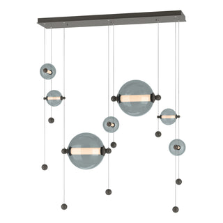 Hubbardton Forge - 139054-LED-STND-07-YL0694 - Abacus 7-Light Double Linear LED Pendant - Abacus - Dark Smoke