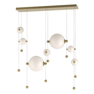 Hubbardton Forge - 139054-LED-STND-86-GG0694 - Abacus 7-Light Double Linear LED Pendant - Abacus - Modern Brass