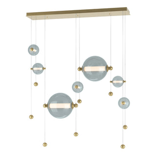 Hubbardton Forge - 139054-LED-STND-86-YL0694 - Abacus 7-Light Double Linear LED Pendant - Abacus - Modern Brass