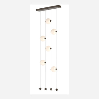 Hubbardton Forge - 139055-LED-STND-05-GG0668 - Abacus 6-Light Ceiling-to-Floor LED Pendant - Abacus - Bronze